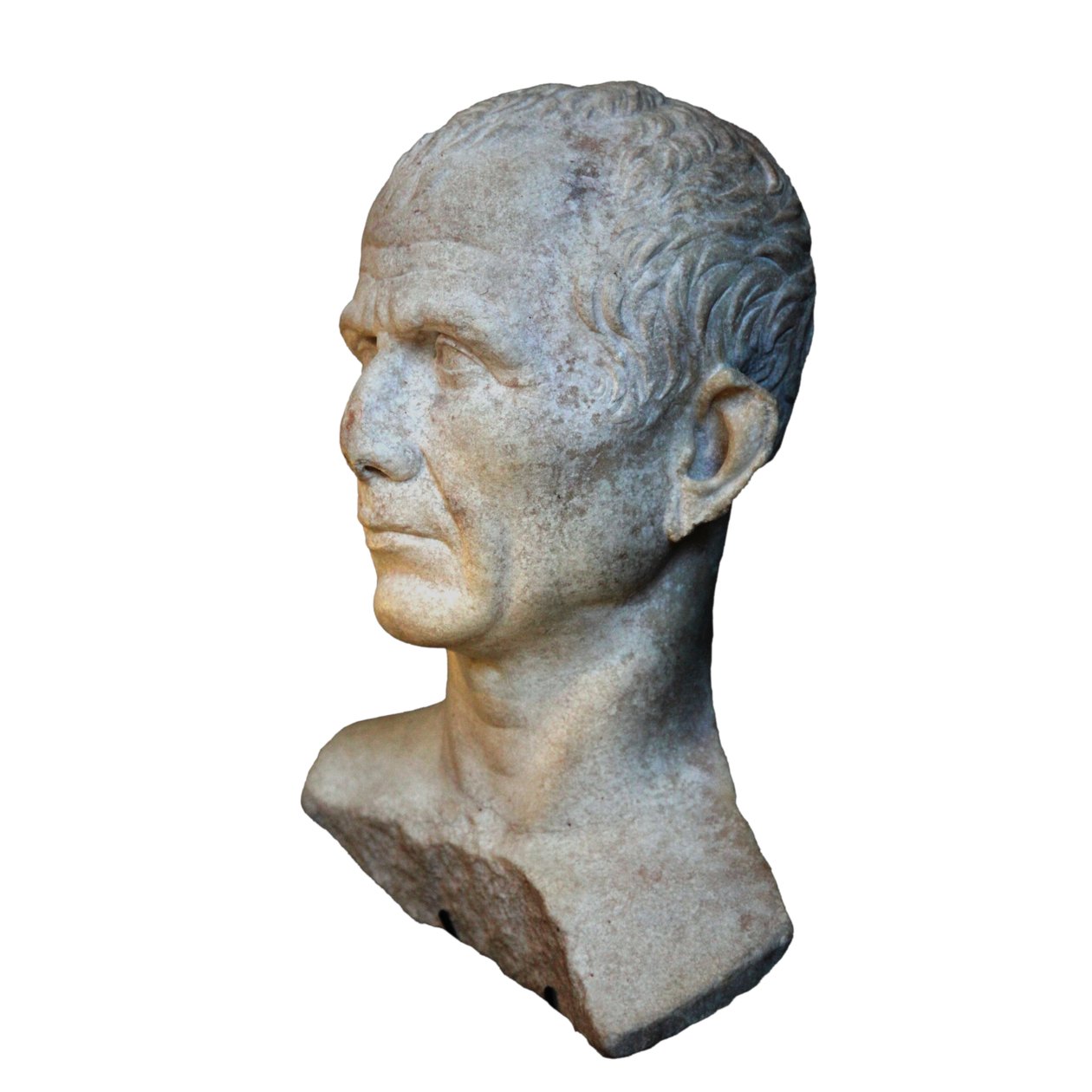 Vermeend borstbeeld van Caesar gefotografeerd in Genève tijdens de tijdelijke tentoonstelling Caesar et le Rhône door Unbekannt Unbekannt