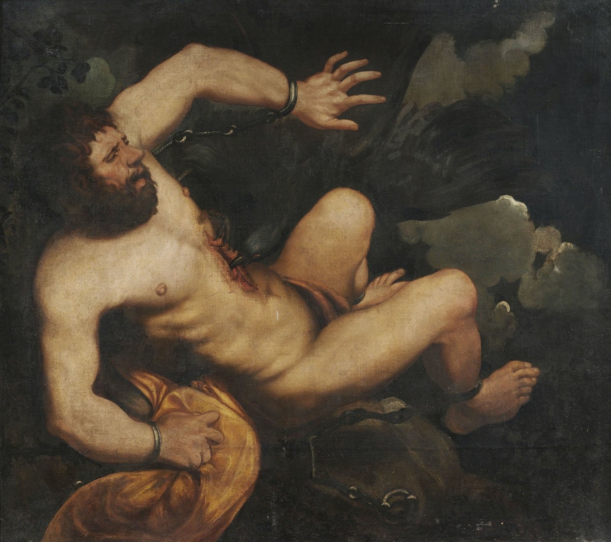 Prometheus, aan de rotsen geketend met de adelaar Ethon door Unbekannt Unbekannt