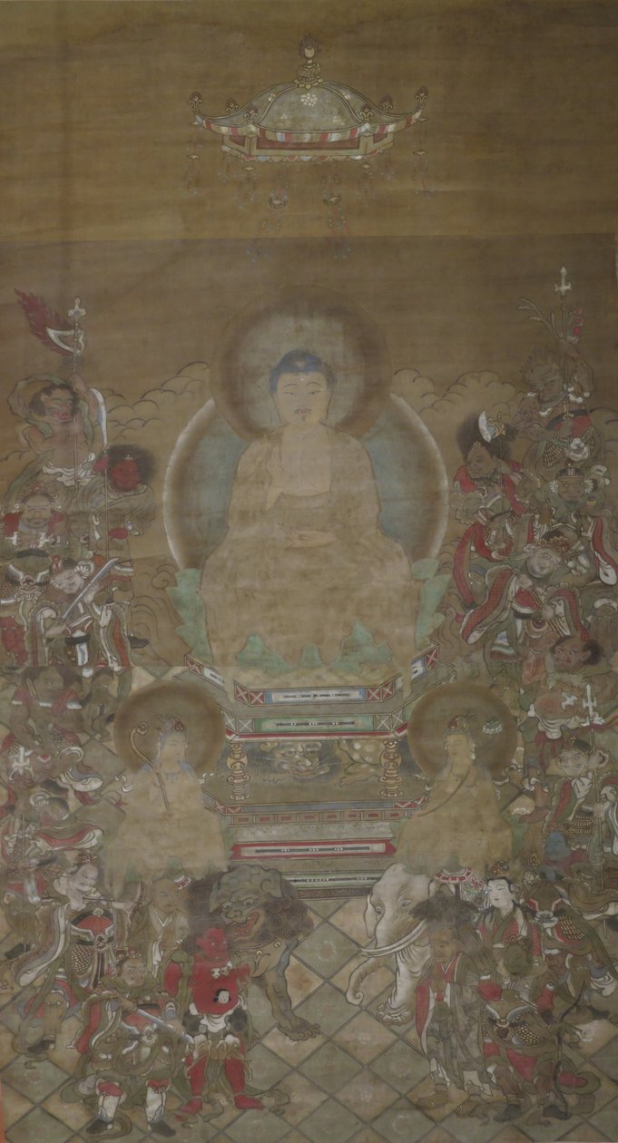 Shaka Triade met Zestien Godheden van de Mahaprajnparamita Sutra door Unbekannt Unbekannt