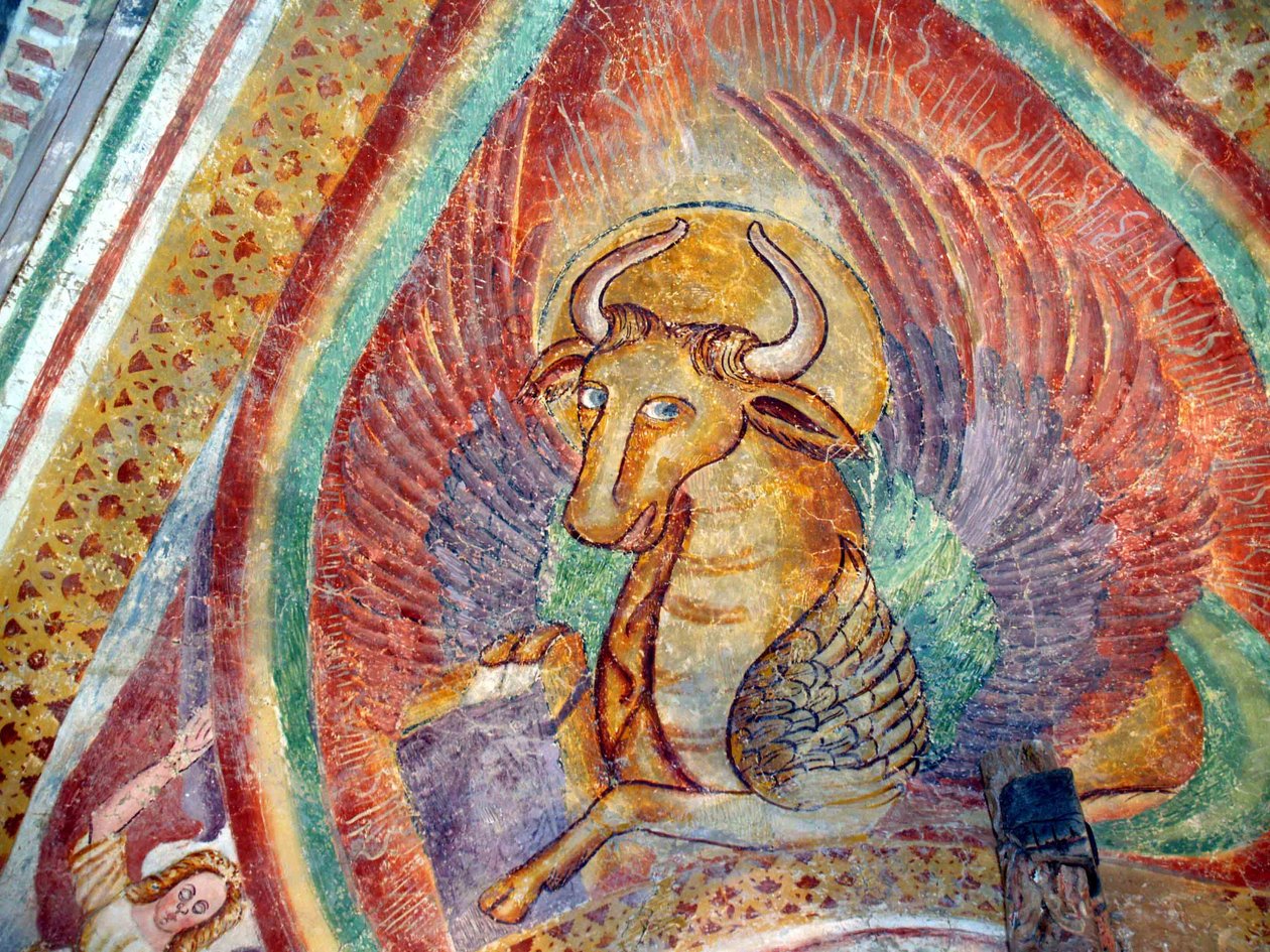 Middeleeuwse fragmenten van fresco