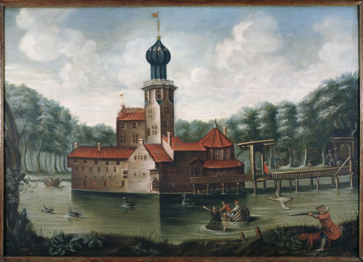 Waarschijnlijk 18e eeuws schilderij van de borg Ewsum vóór 1649 door Unbekannt Unbekannt