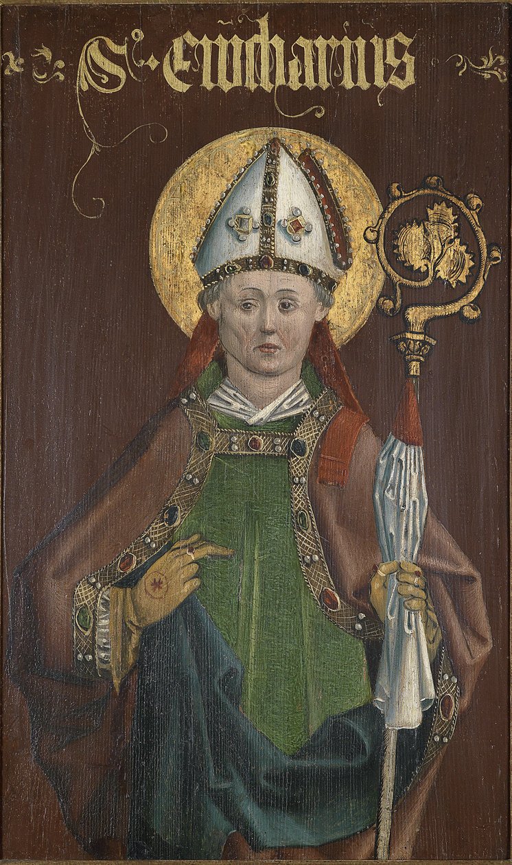 Altaarvleugel met de heilige Eucharius door Unbekannt Unbekannt