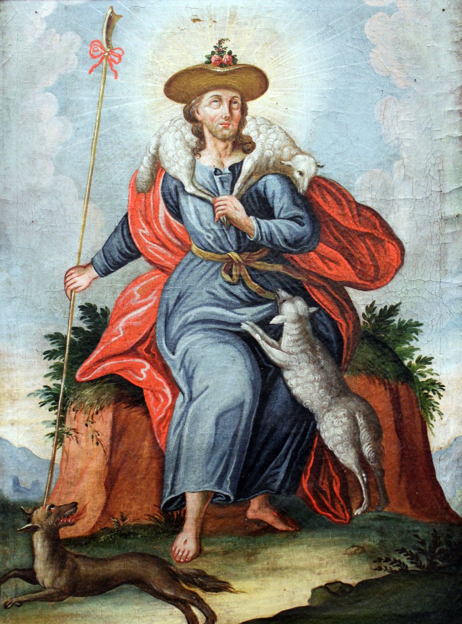 Christus als de Goede Herder door Unbekannt Unbekannt