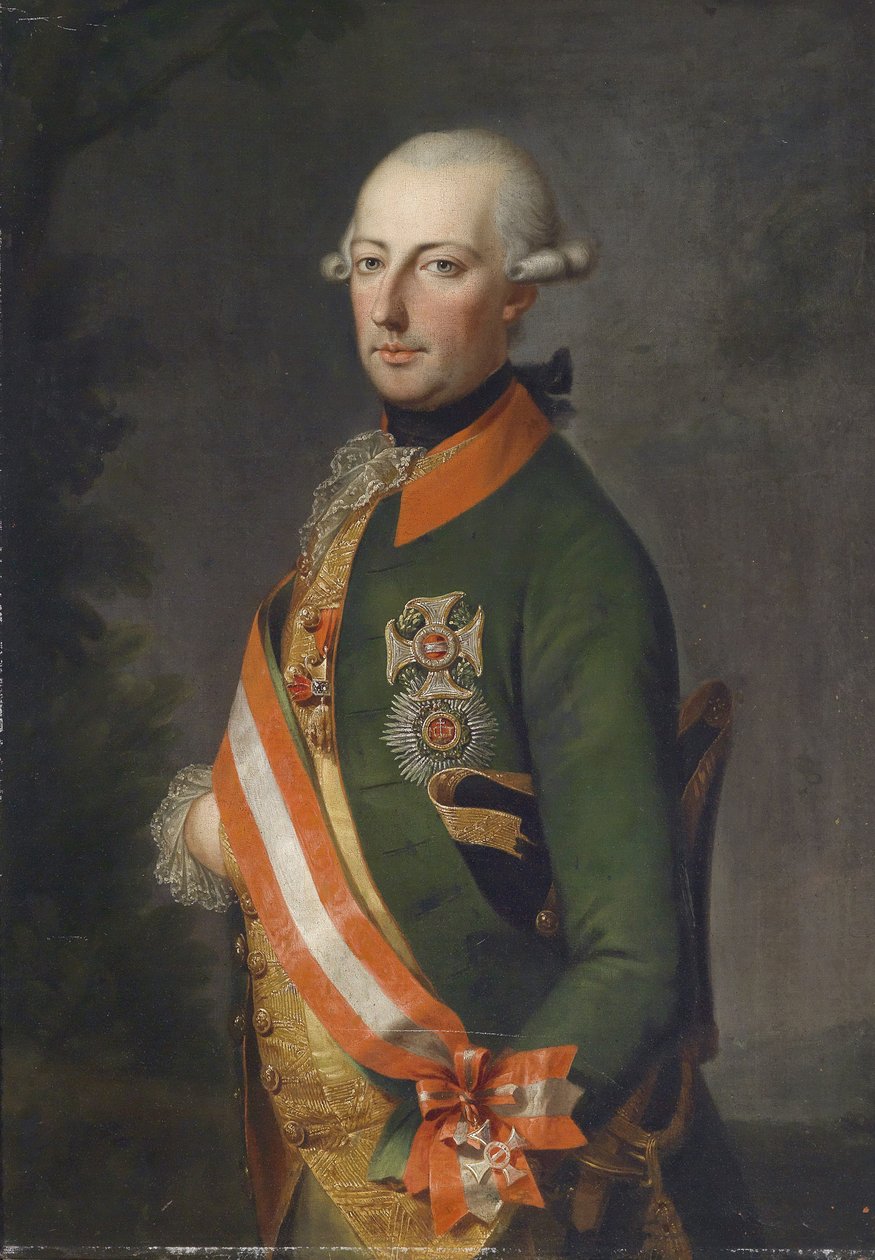 Keizer Joseph II., portret in uniform van het Chevaux-Leger-Regiment Nr. 1 met ordetekens door Unbekannt Unbekannt