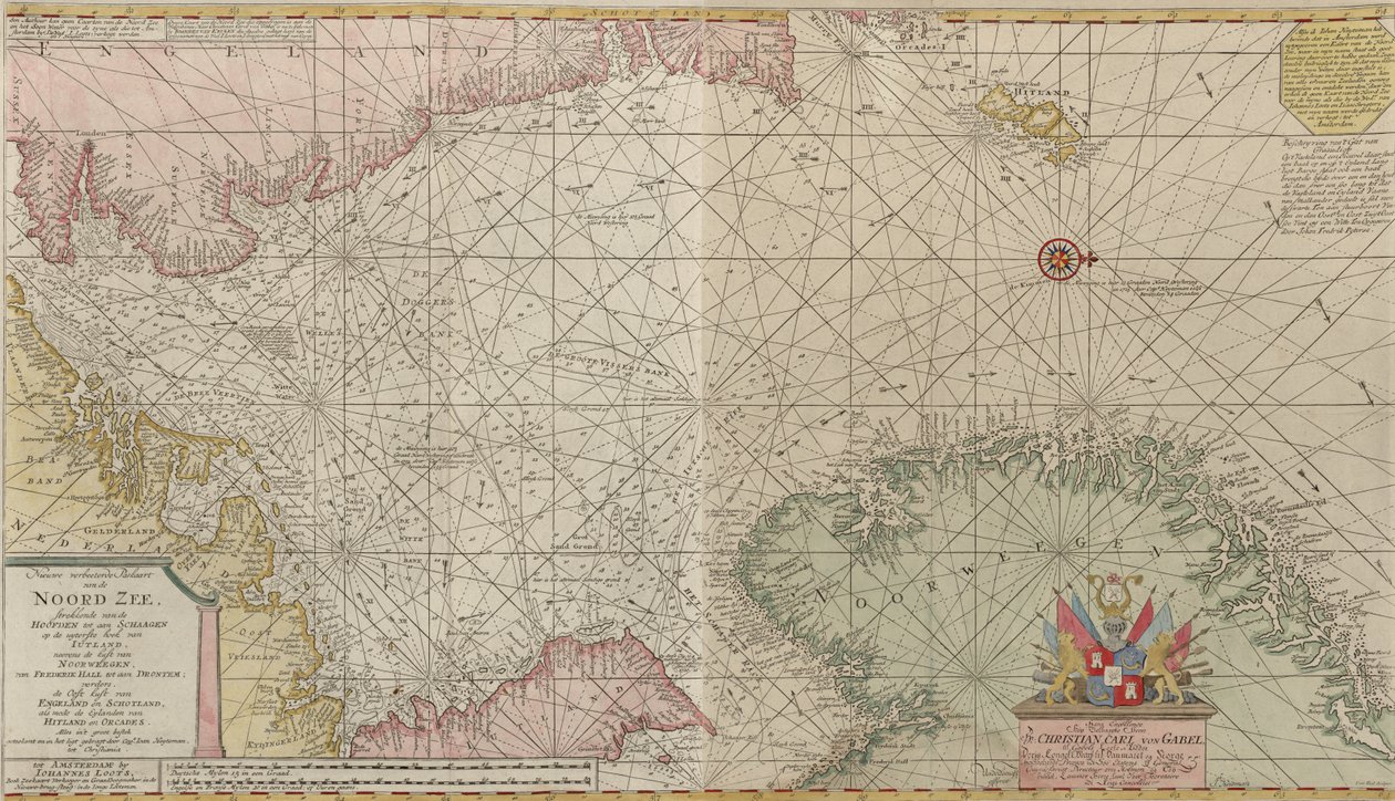 Kaart uit de kaartencollectie van de Nationale Bibliotheek. De kaart is uitgegeven in () en toont de Noordzee. door Unbekannt Unbekannt