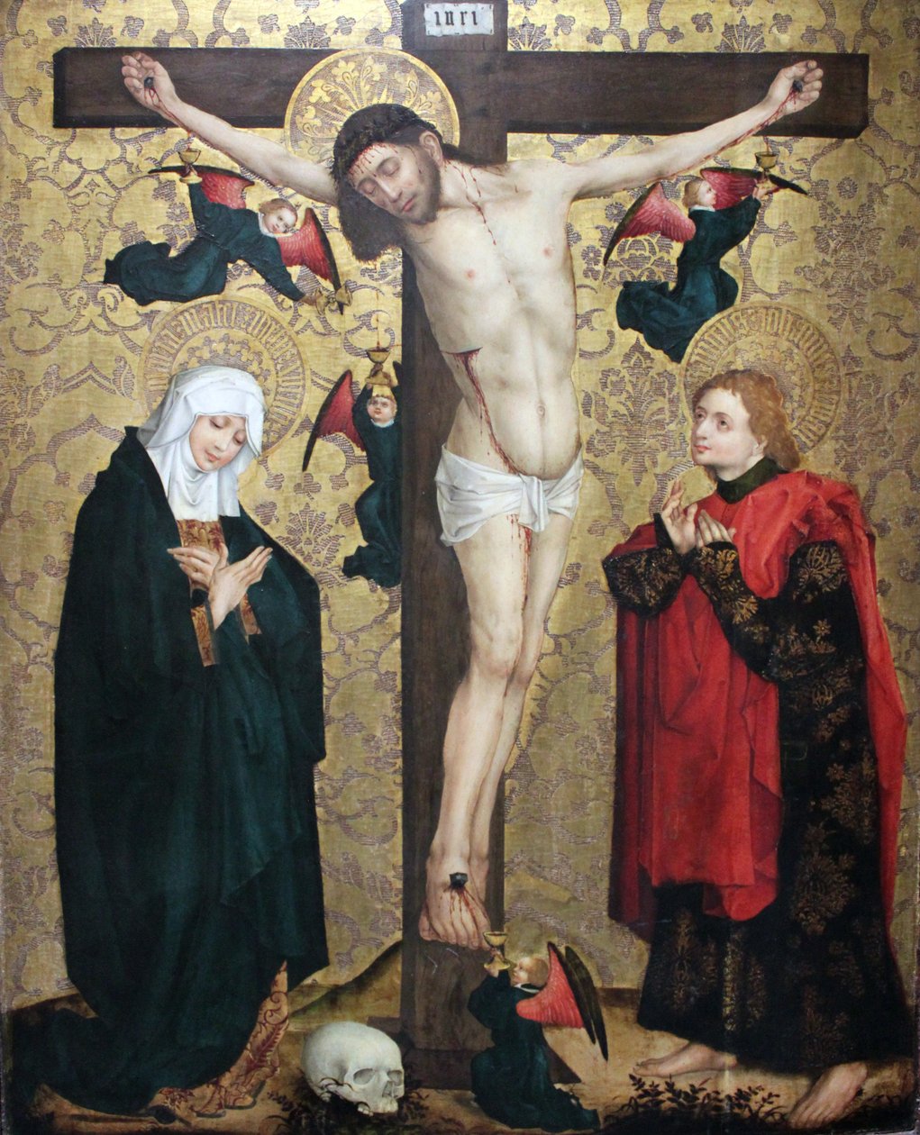 Kruisiging van Christus met Maria en de Evangelist Johannes door Unbekannt Unbekannt