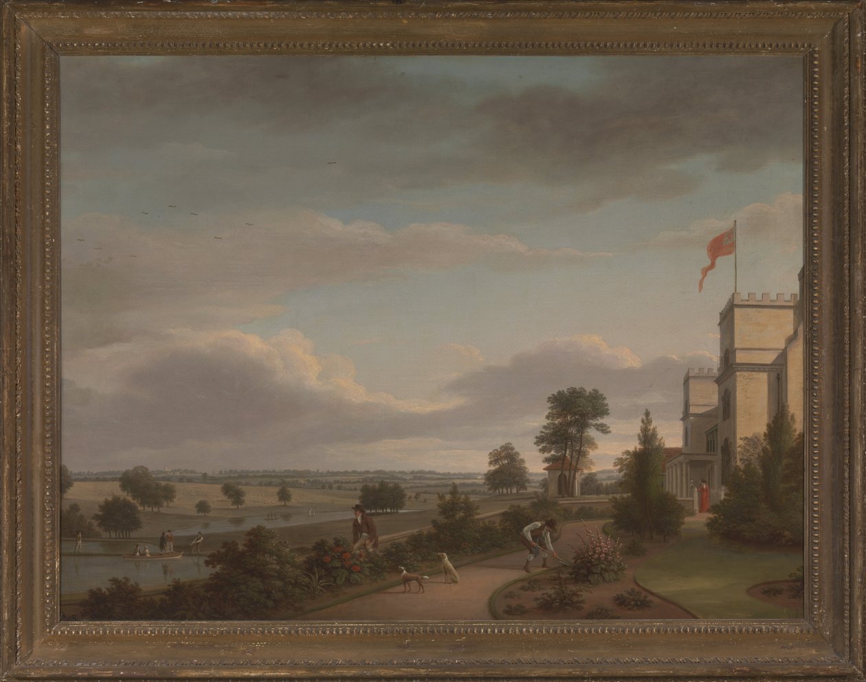 Een Landhuis in een Rivierlandschap, Voorheen Geïdentificeerd als Oatlands door Unbekannt Unbekannt