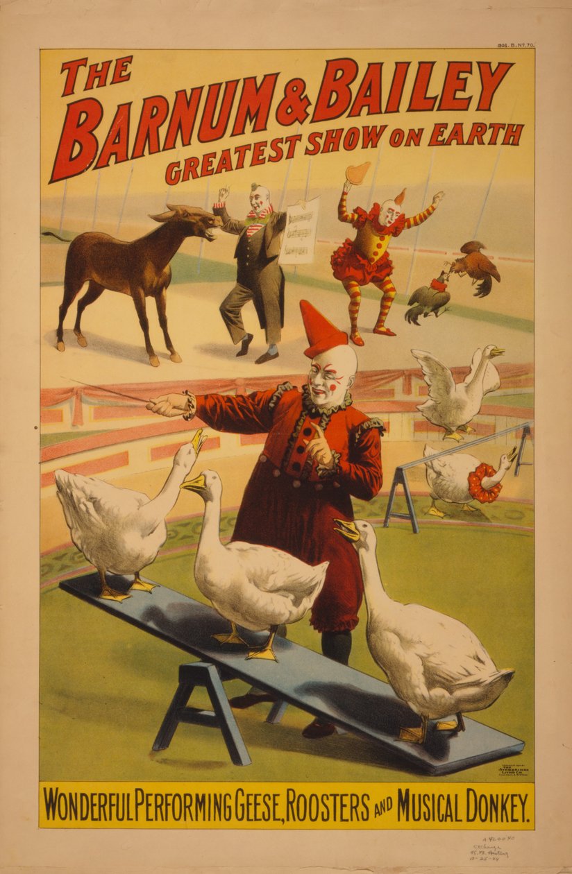 Barnum en Bailey Circus poster, ca. 1900 door Unbekannt Unbekannt