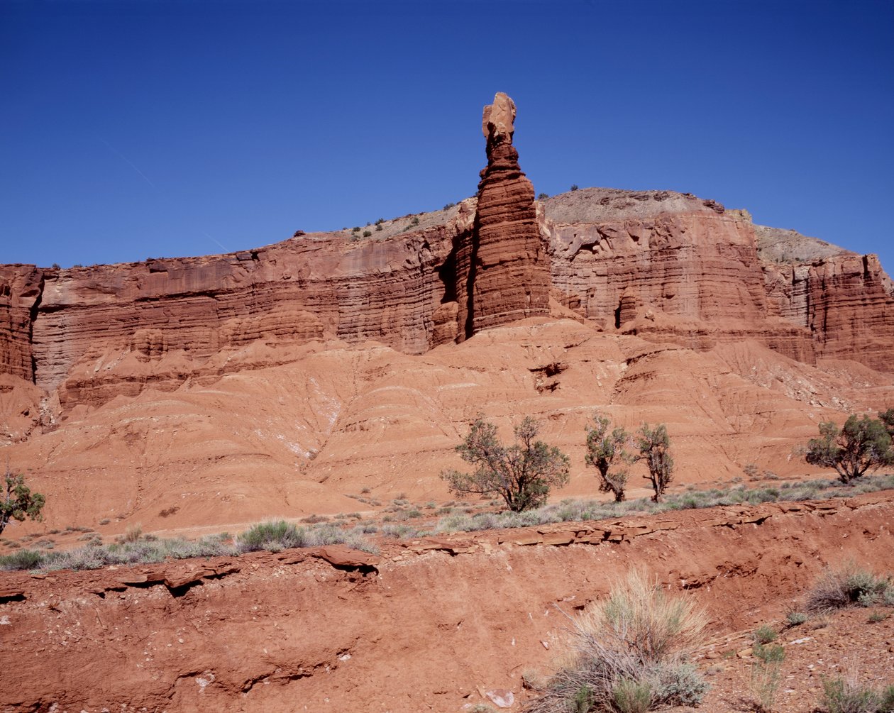 Chimney Rock van Capitol Reef National Park, Utah door Unbekannt Unbekannt