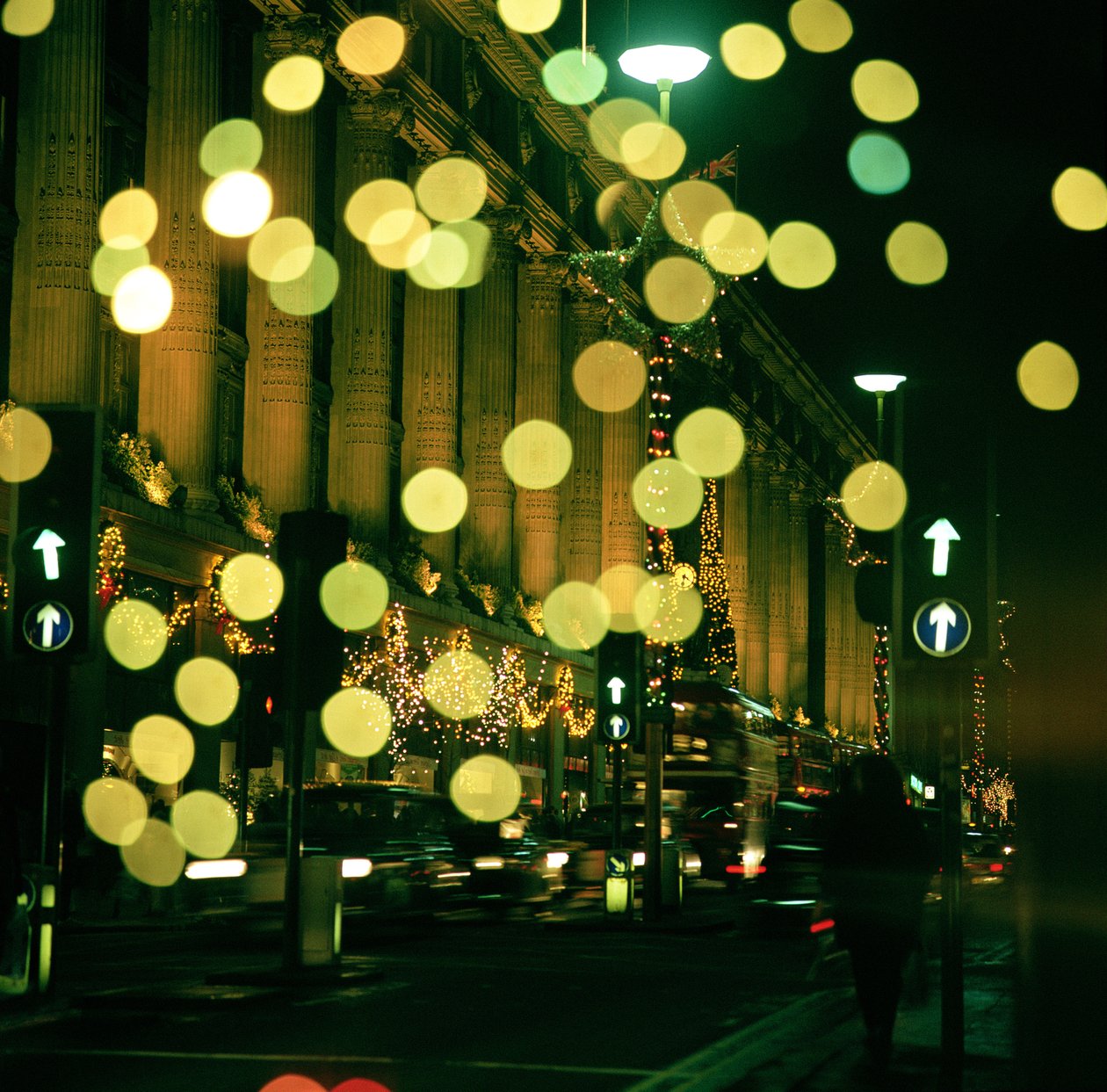 Kerstverlichting in Oxford Street door Unbekannt Unbekannt