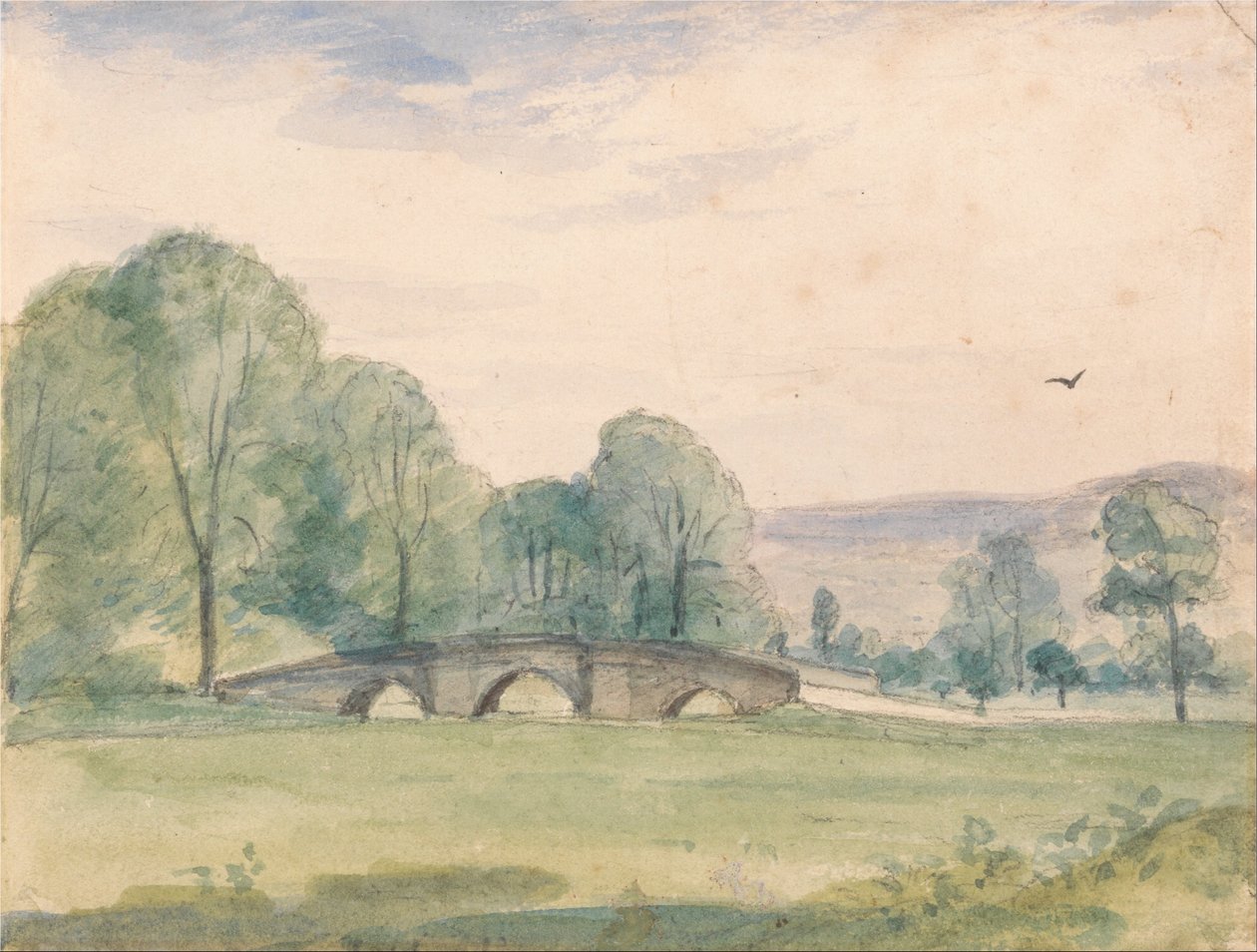 Landschap met brug door Unbekannt Unbekannt