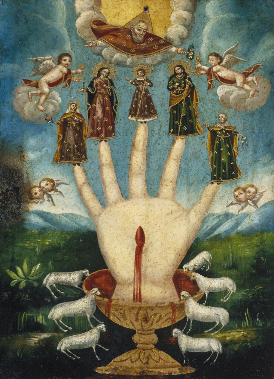 Mano Poderosa (De Almachtige Hand), of Las Cinco Personas (De Vijf Personen) door Unbekannt Unbekannt