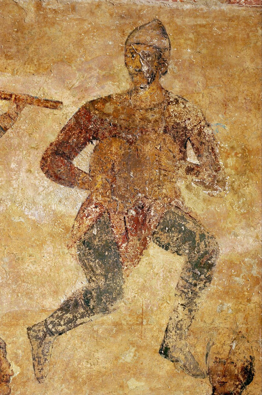 Muzikanten en acrobaten (detail) door Unbekannt Unbekannt