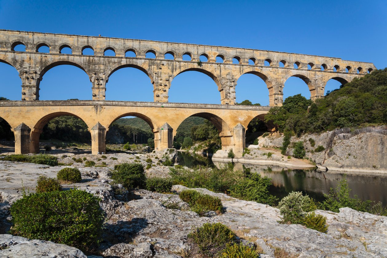 Pont du Gard, Romeins aquaduct, Frankrijk door Unbekannt Unbekannt