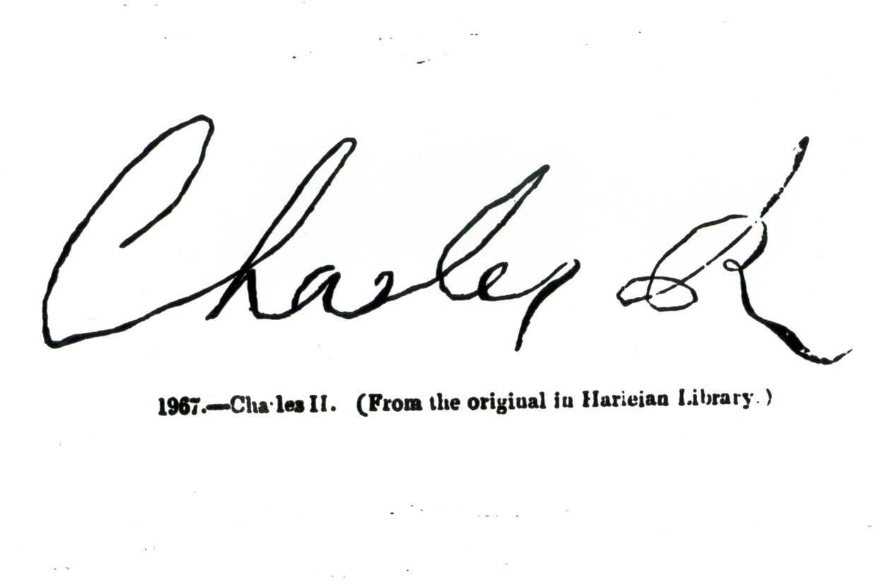 Handtekening van Karel II (1630-85) door Unbekannt Unbekannt