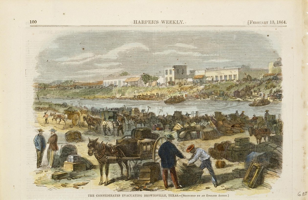 De Confederates Evacueren Brownsville, Texas door Unbekannt Unbekannt