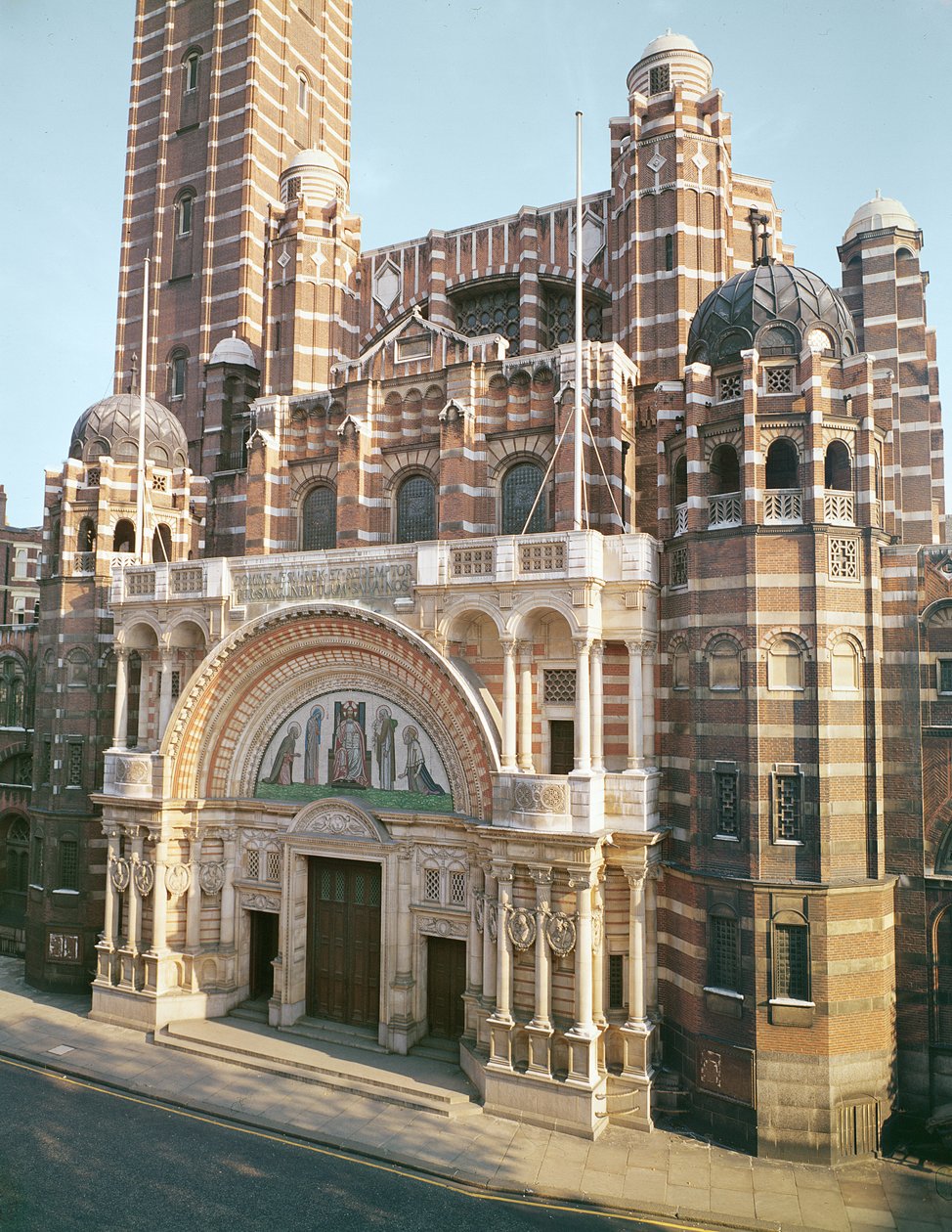 Uitzicht op de Westminster Cathedral door Unbekannt Unbekannt