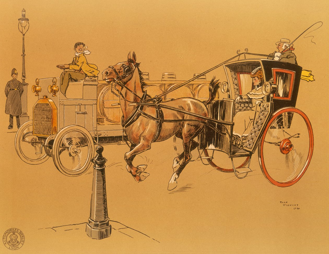Een Berliet vrachtwagen, 1906 door Unbekannt
