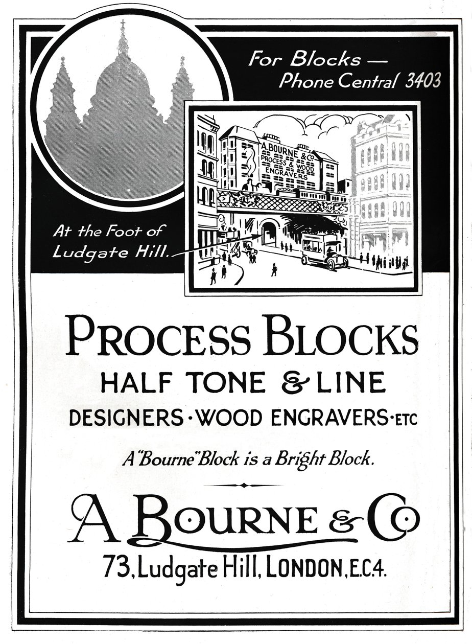 A. Bourne & Co. Advertentie - Process Blocks, 1919 door Unbekannt