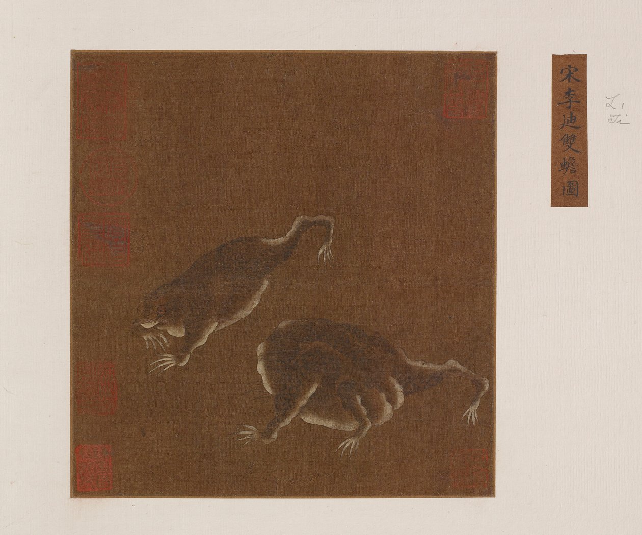 Een paar driepotige padden, Ming-dynastie, 1368-1644 door Unbekannt