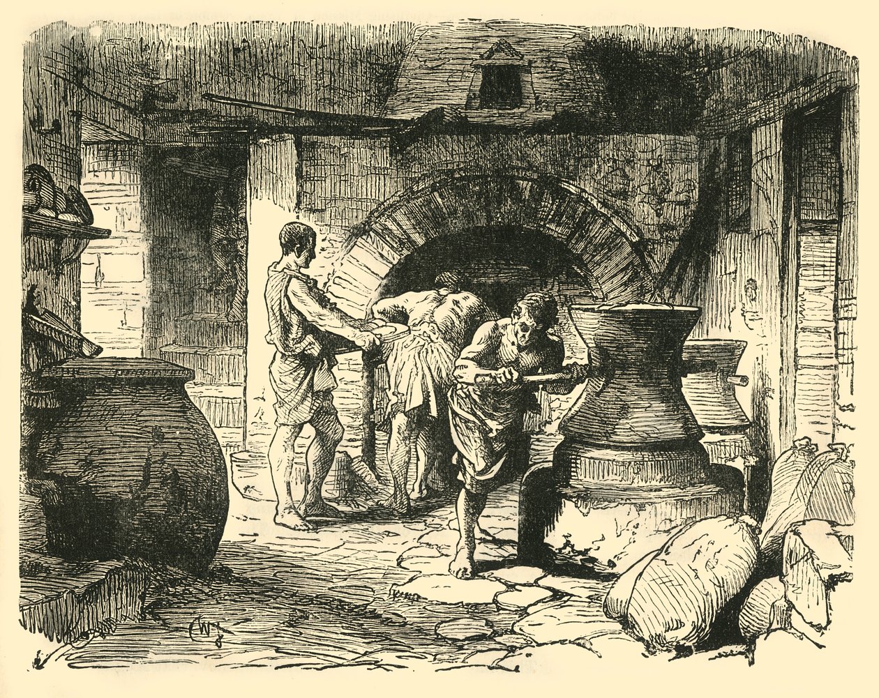 Een Romeinse Bakkerij door Unbekannt