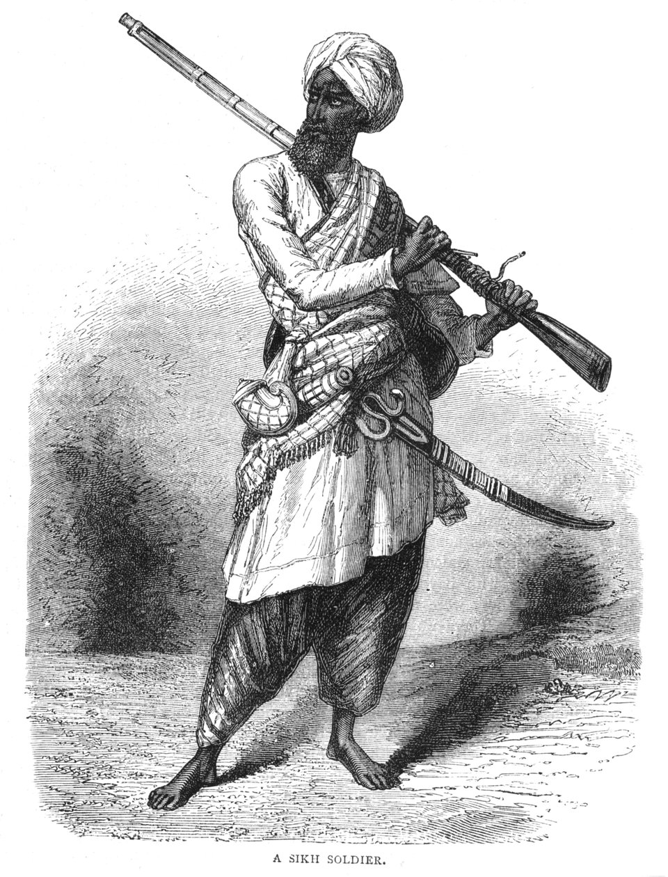 Een Sikh-soldaat, ca. 1880 door Unbekannt