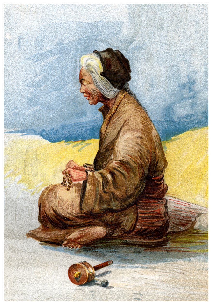 Een Tibetaanse waarzegger, 1898 door Unbekannt