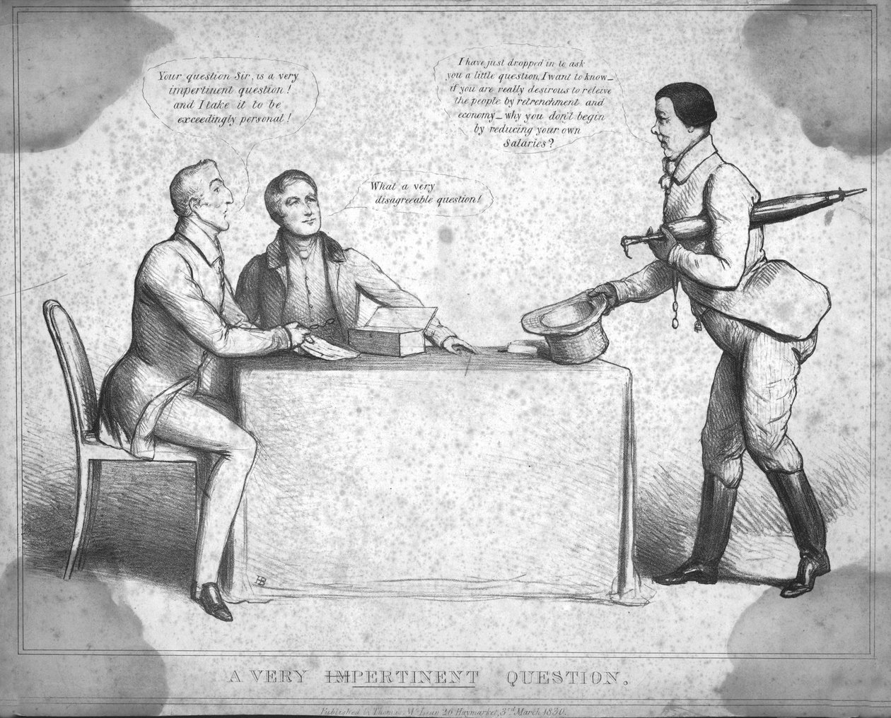 Een zeer impertinente vraag, 1830 door Unbekannt