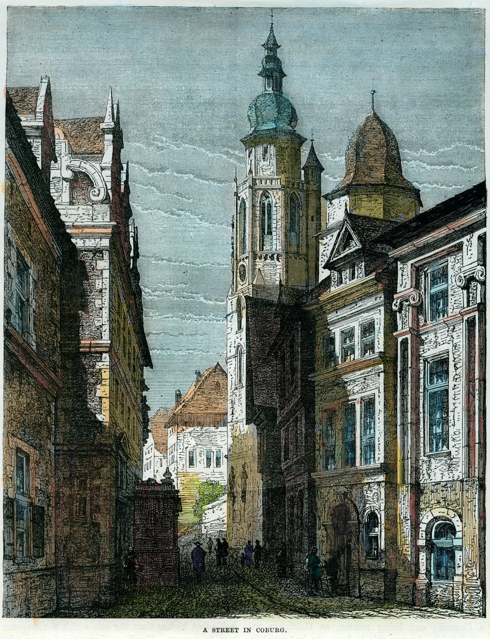 Een straat in Coburg, Beieren, Duitsland, ca. 1880 door Unbekannt