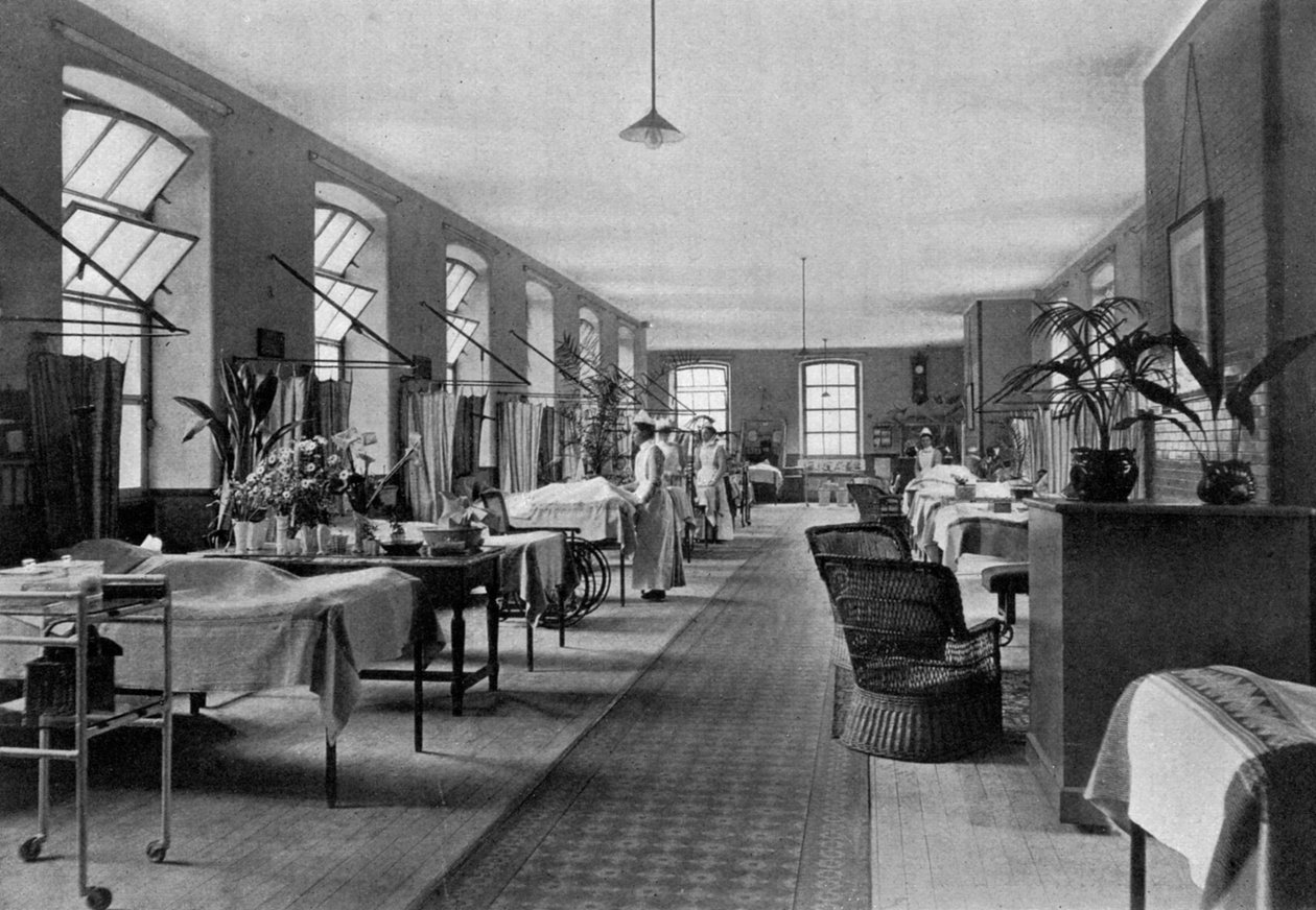 Een zaal in Guys Hospital, Southwark, Londen, 1904 door Unbekannt