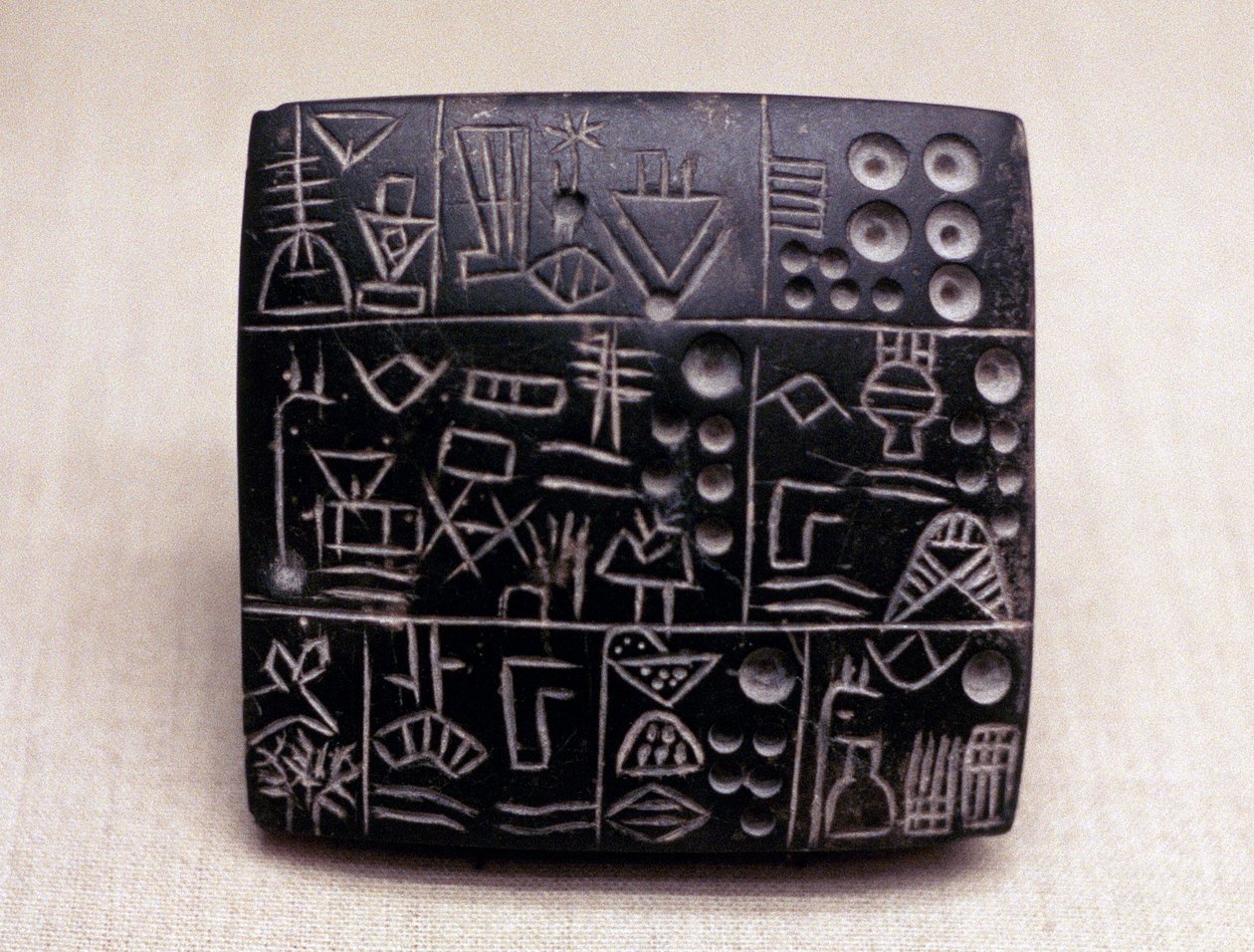 Administratieve kleitablet, Mesopotamisch-Sumerisch, 3100-2900 v.Chr. door Unbekannt