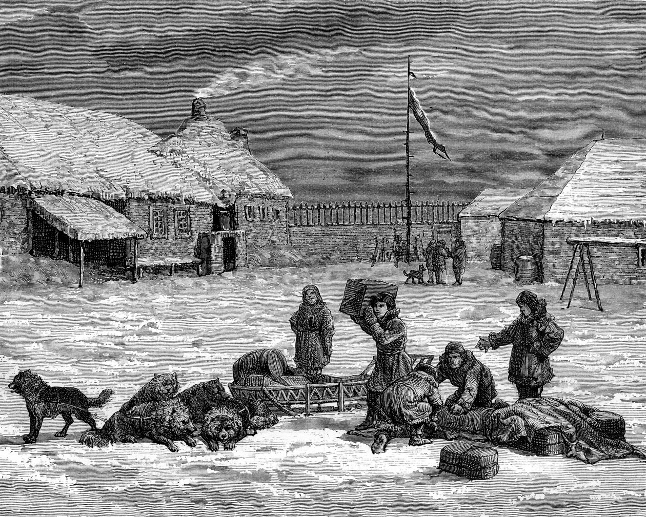 Alaskaans tafereel, VS, 19e eeuw door Unbekannt