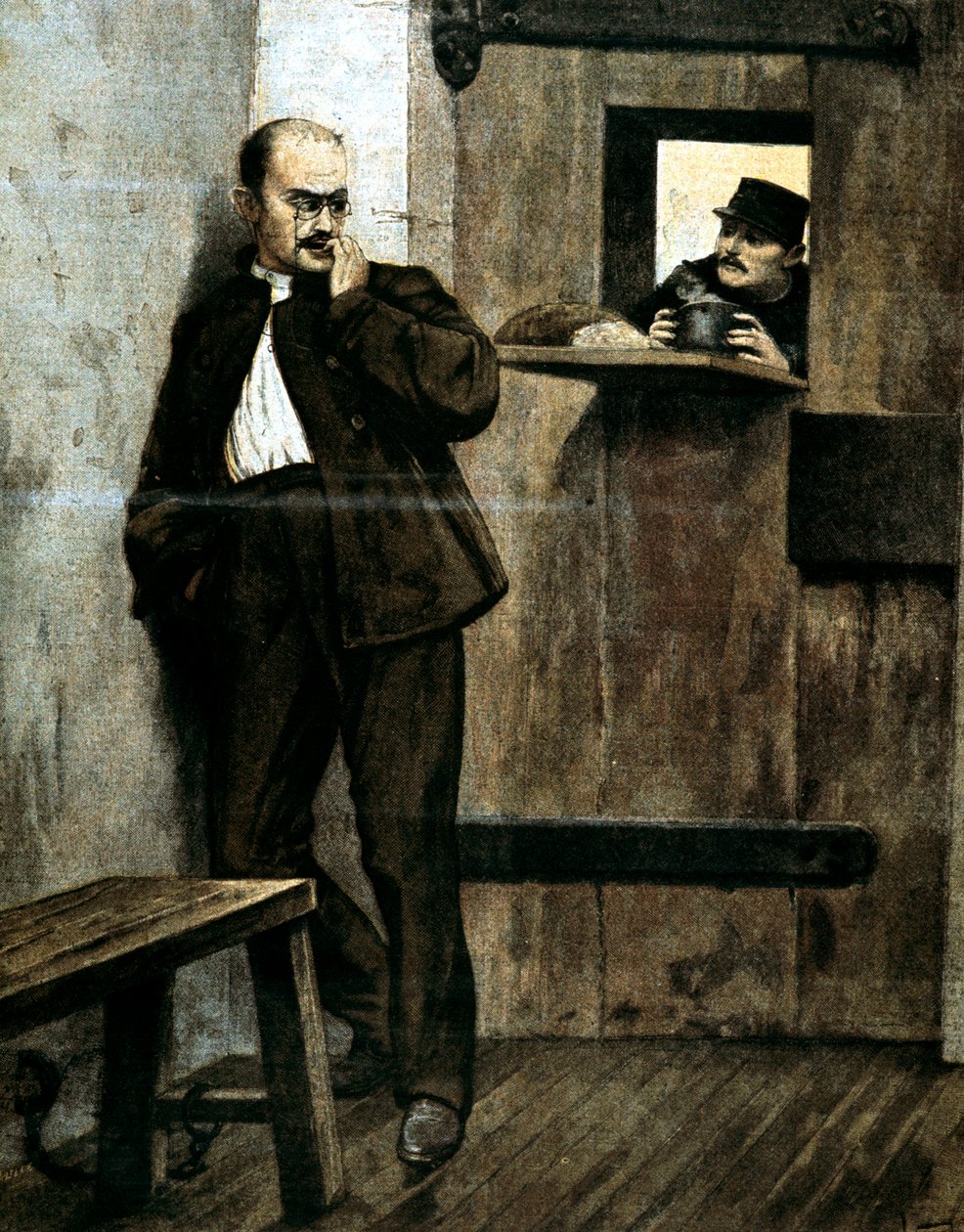 Alfred Dreyfus in de gevangenis, 1895 door Unbekannt