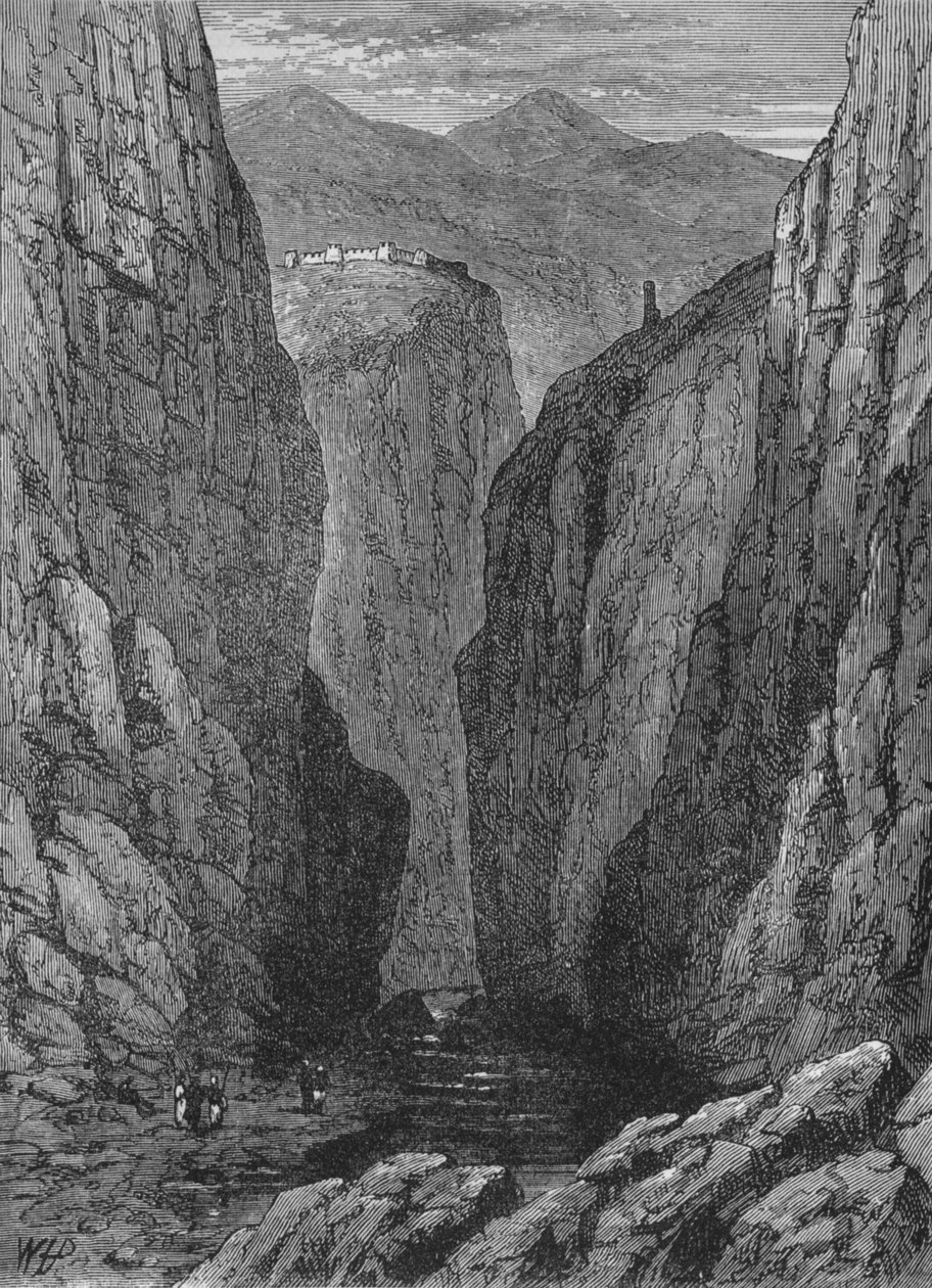 Ali Musjid en de Khyberpas, ca. 1880 door Unbekannt