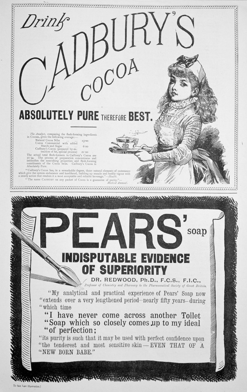 Een advertentiepagina in Yuletide, 1890 door Unbekannt
