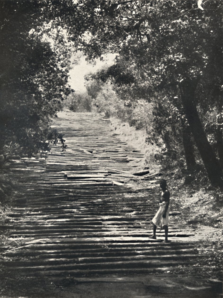 Begin van de Stenen Trappen van Mihintale, 1926 door Unbekannt