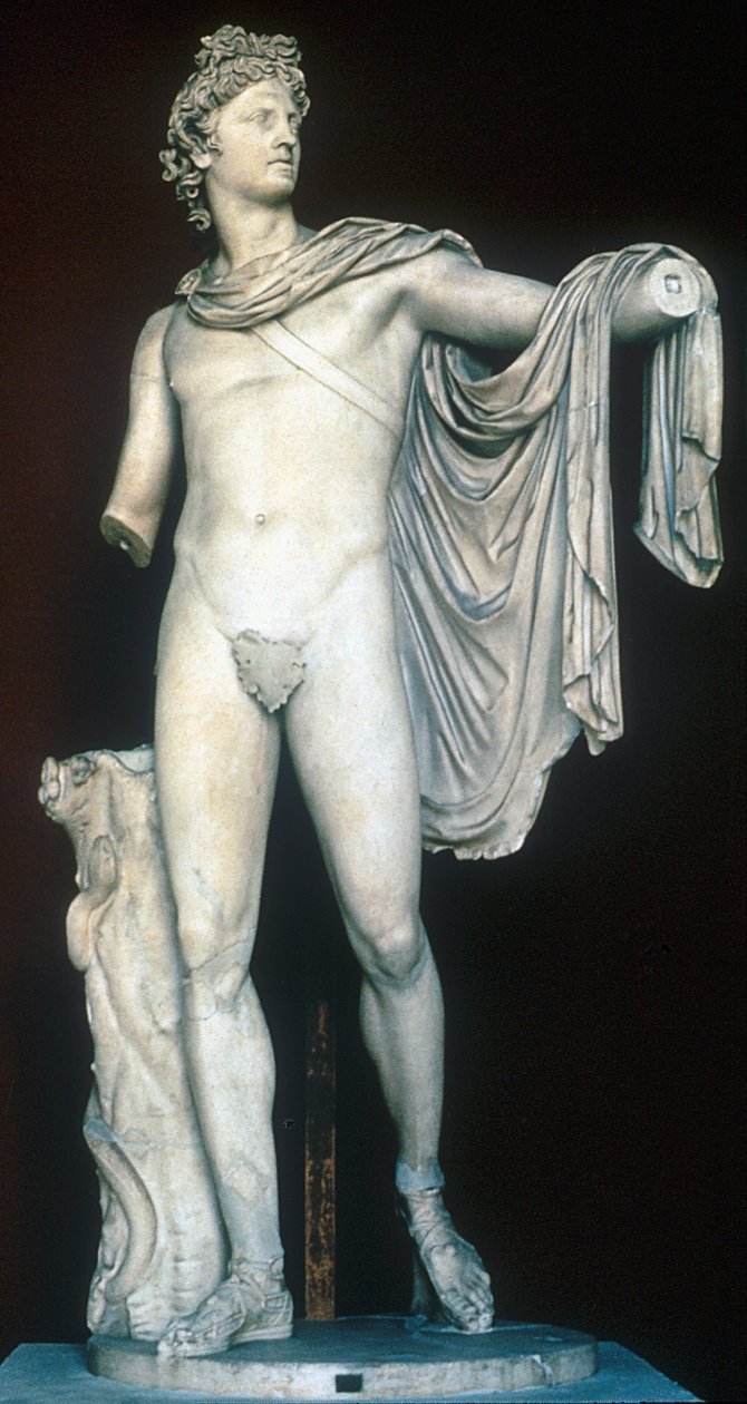 Apollo Belvedere, Oud-Grieks standbeeld, ca. 400-323 v.Chr. door Unbekannt