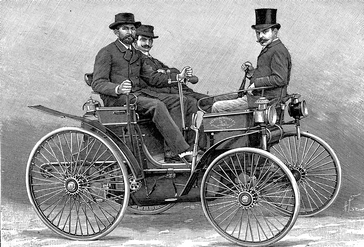 Armand Peugots eerste auto, 1890 door Unbekannt