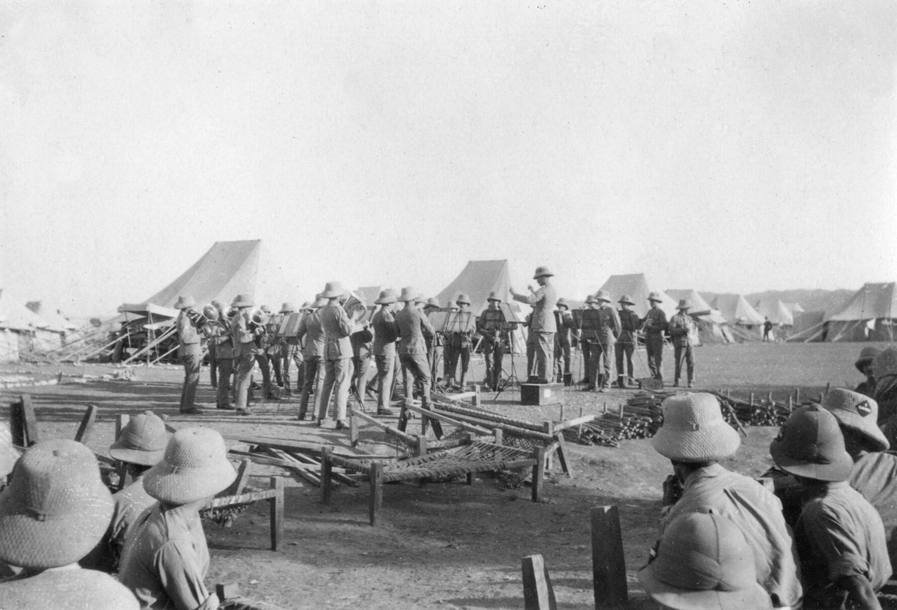 Legerband oefening, Howshera, 1917 door Unbekannt