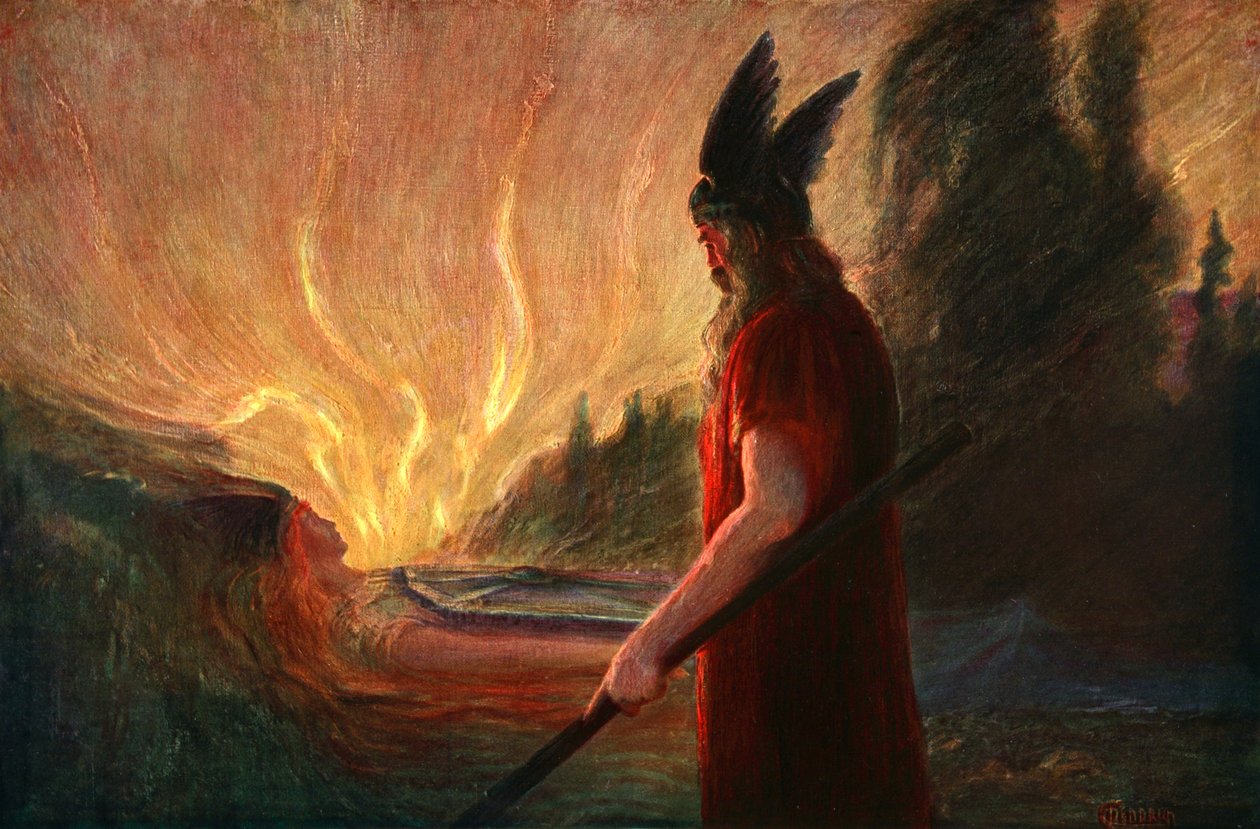 Als de vlammen stijgen, verlaat Wotan, 1906 door Unbekannt