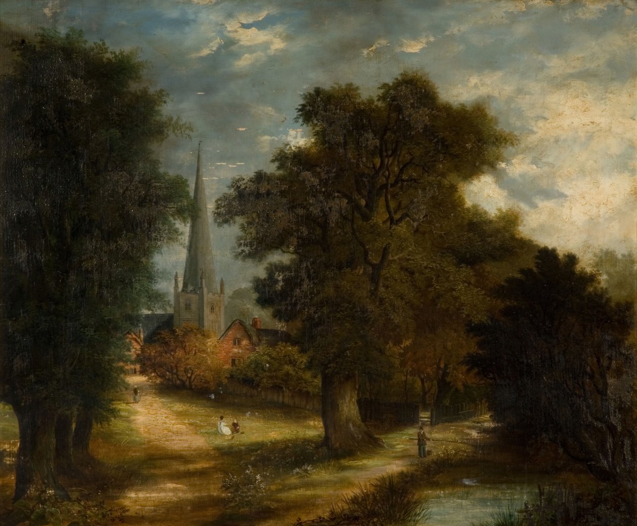 Aston Kerk en Dorp, [ongedateerd] Nu Aston, Birmingham door Unbekannt