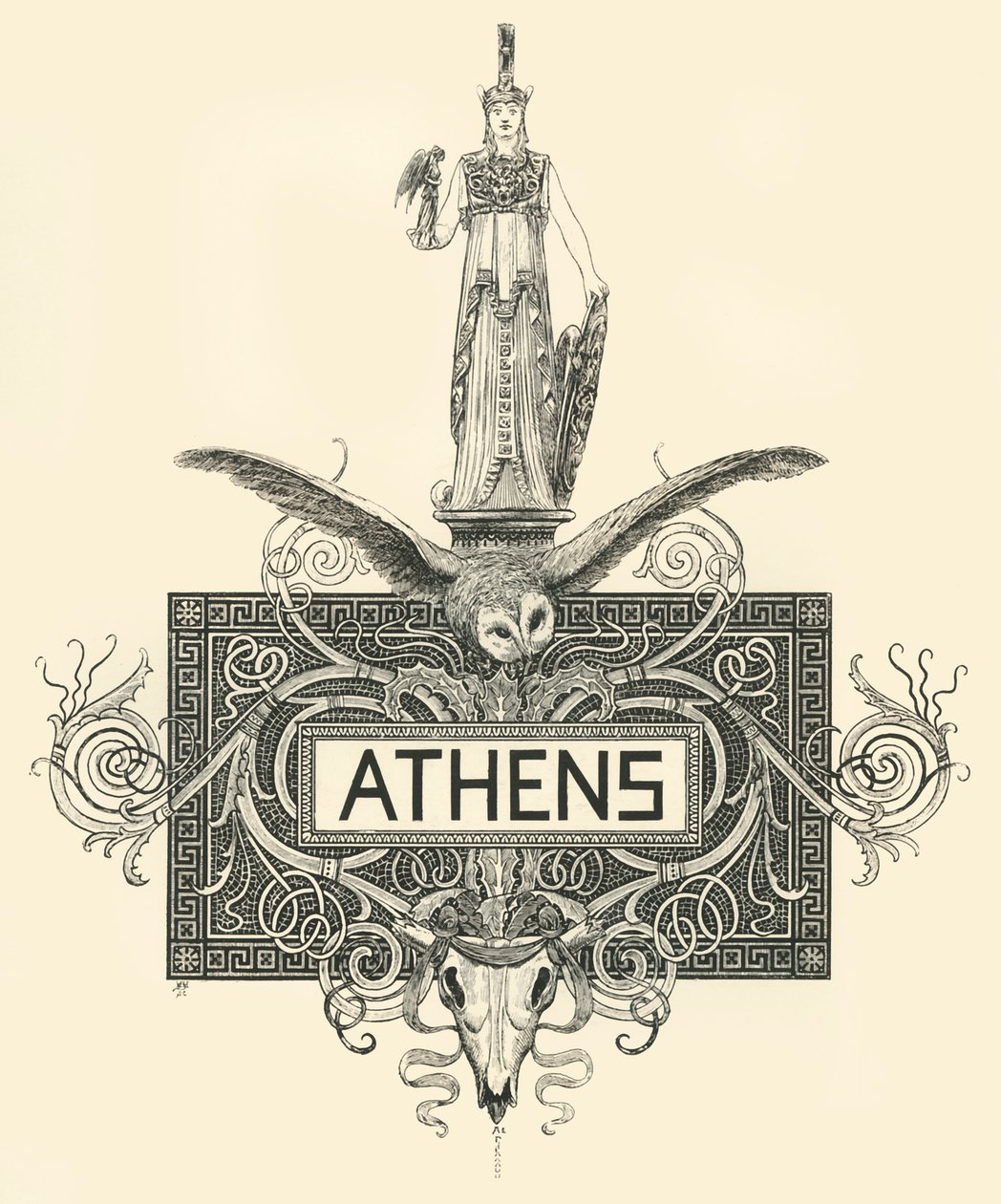 Athene, eind 19e-begin 20e eeuw door Unbekannt