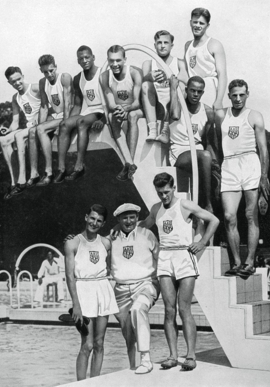 Atleten bij de Amerikaanse Olympische Trials door Unbekannt