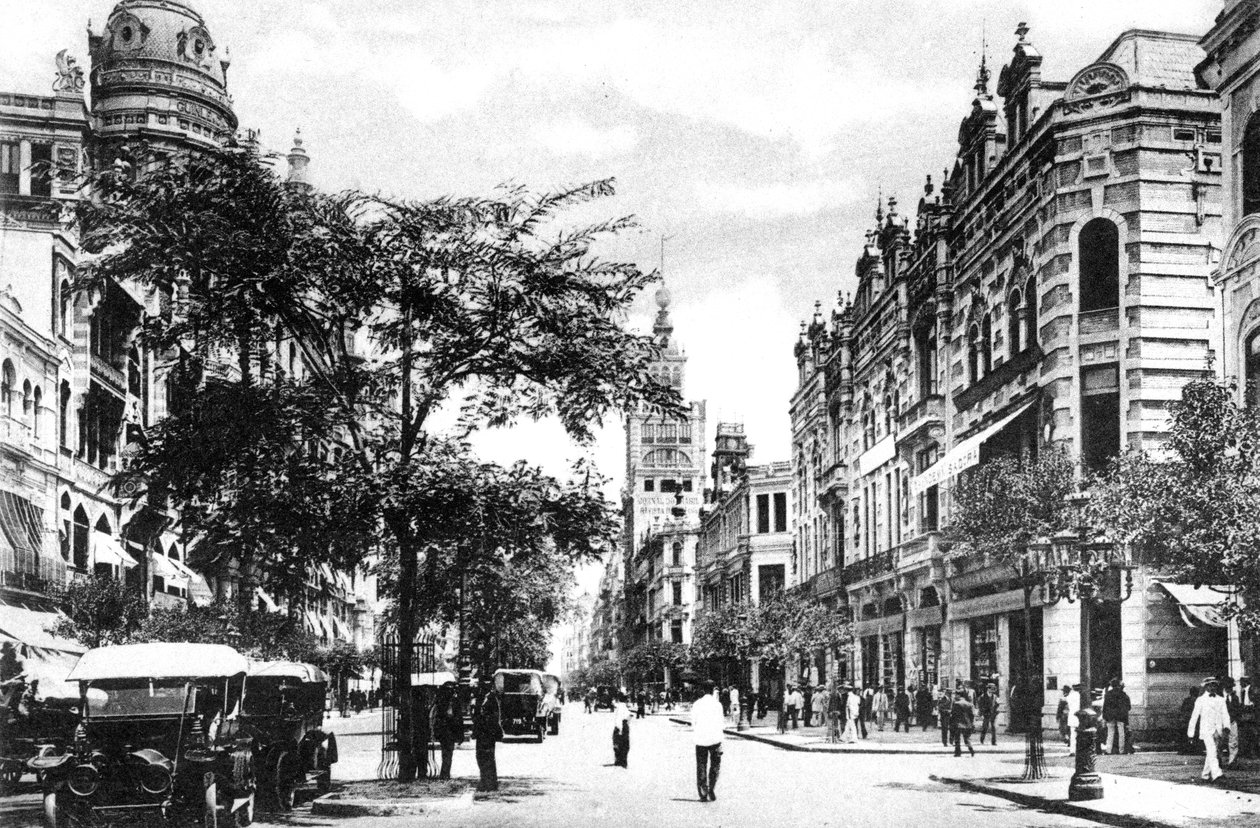Avenida Rio Branco, Rio de Janeiro, Brazilië, ca. 1920s door Unbekannt