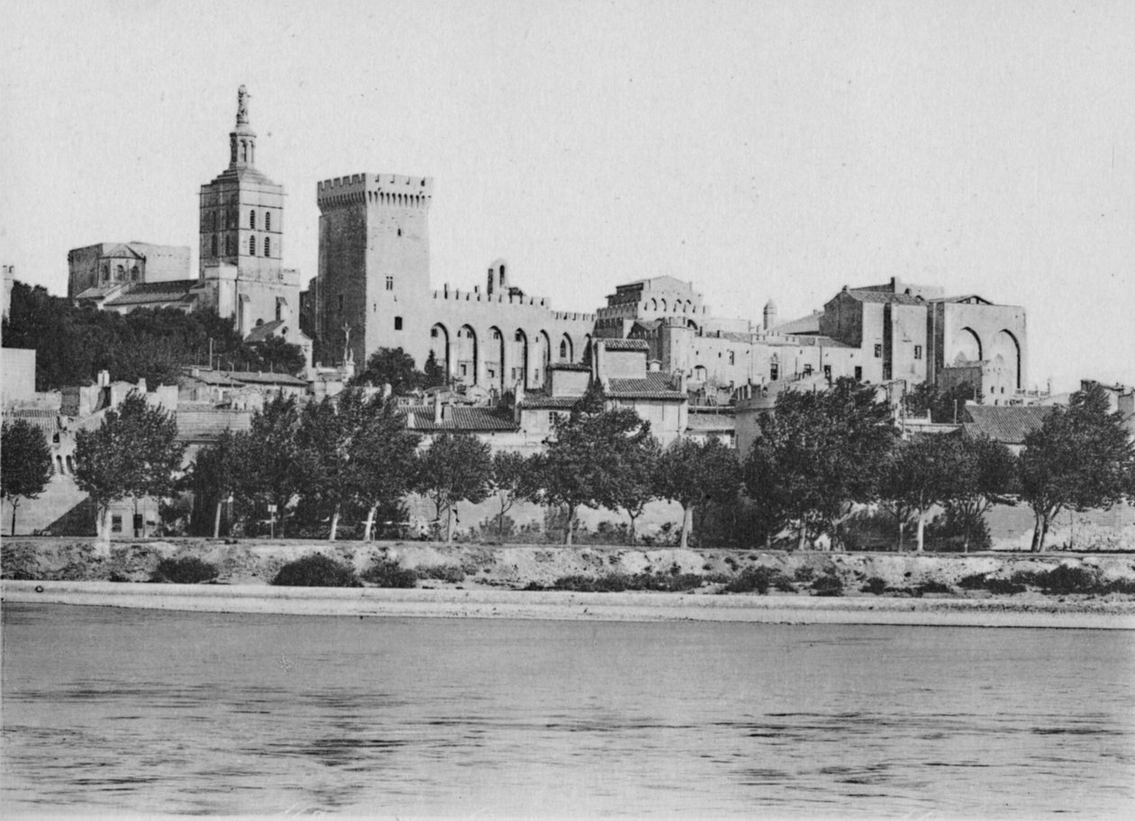 Avignon - De Rhône en het Pausenpaleis door Unbekannt
