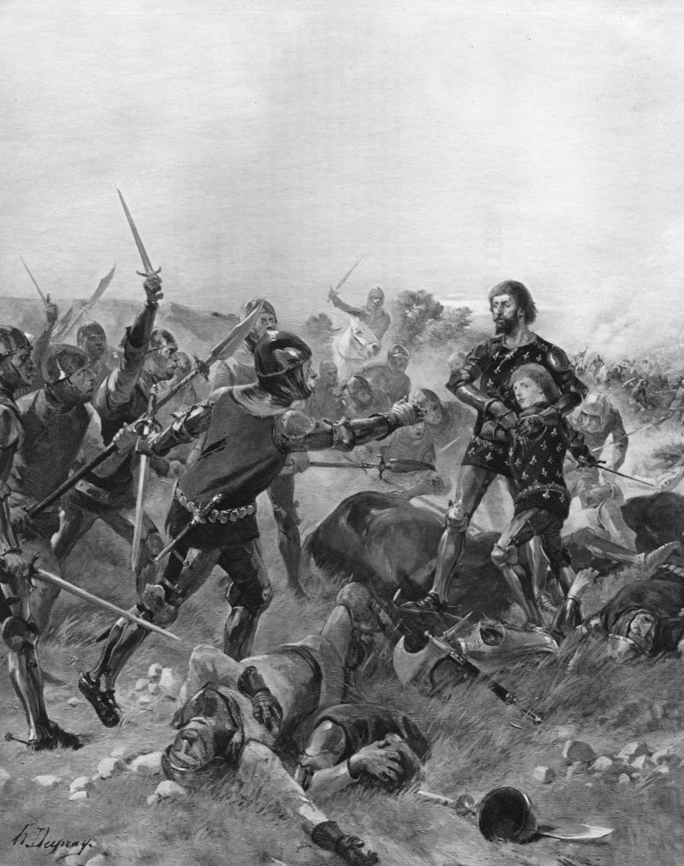 Slag bij Poitiers, Frankrijk, 1356 door Unbekannt