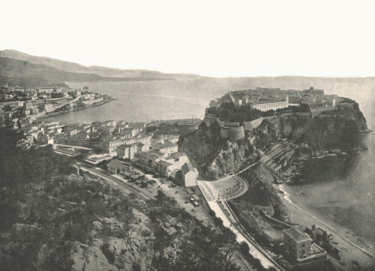 Vogelperspectief, Monte Carlo, Monaco, 1895 door Unbekannt