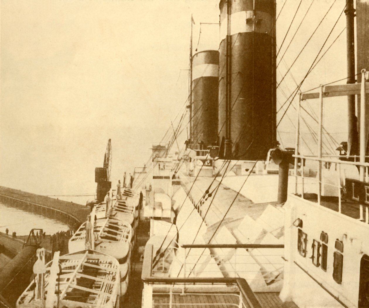 Bootdek van de Leviathan, ca. 1930 door Unbekannt