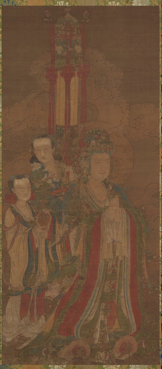 Bodhisattva en begeleiders, 14e eeuw door Unbekannt