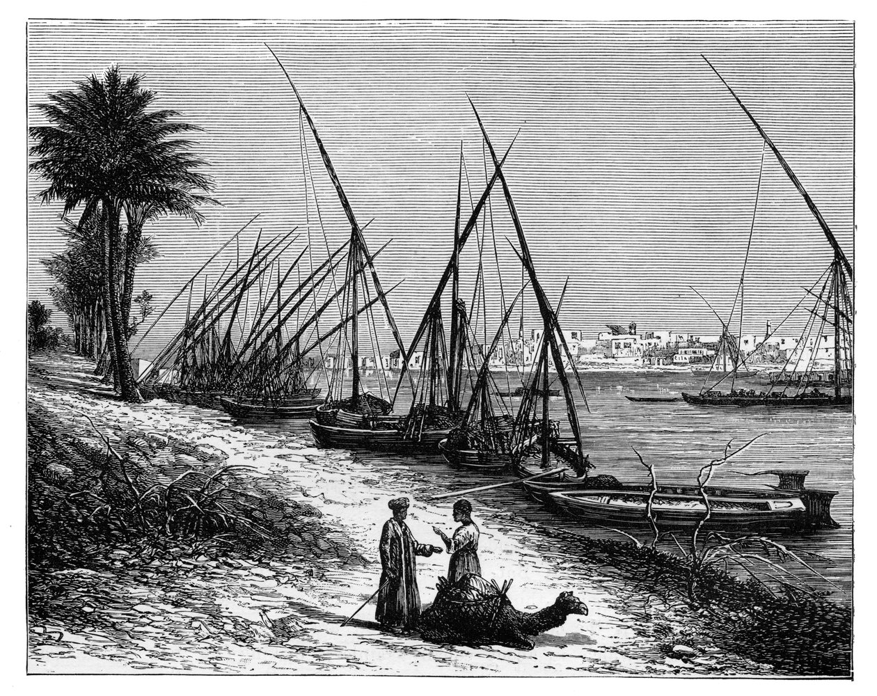 Boulak aan de Nijl, Caïro, Egypte, ca. 1890 door Unbekannt
